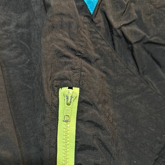 Vintage East West Colorful Ski Windbreaker Black Jacket with Neon Accents - Picture 8 of 15